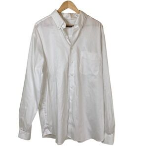 Rochester Mens Classic‎ White Button Down Shirt Size 18 38/39T Egyptian Cotton